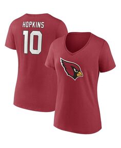 Женская футболка с v-образным вырезом и именем и номером игрока DeAndre Hopkins Cardinal Arizona Cardinals Fanatics, красный