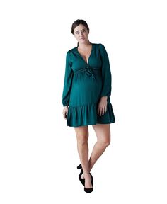 Женское мини-платье со сборками для беременных Ingrid + Isabel, зеленый