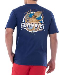 Мужская футболка с короткими рукавами и карманами с круглым вырезом Guy Harvey, синий