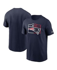 Мужская темно-синяя футболка New England Patriots Essential с местной фразой Nike, синий