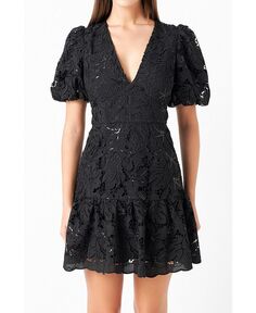 Женское кружевное мини-платье с пайетками endless rose, черный