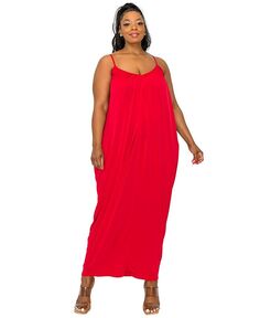 Платье Adora со сборками на тонких бретельках больших размеров L I V D, красный