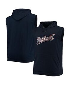 Мужской темно-синий пуловер без рукавов с капюшоном из джерси Detroit Tigers Profile, синий