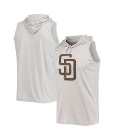 Мужской серый пуловер без рукавов San Diego Padres с капюшоном Stitches, серый