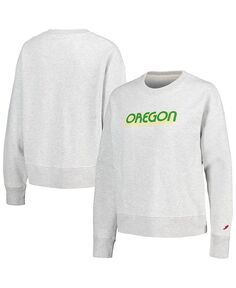 Женский свитшот свободного кроя Ash Oregon Ducks League Collegiate Wear, серый