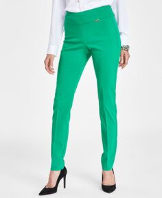 Узкие брюки Petite со средней посадкой и контролем живота, Petite &amp; Миниатюрные шорты I.N.C. International Concepts, зеленый