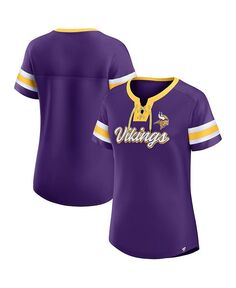 Женская фиолетовая футболка с логотипом Minnesota Vikings Original State на шнуровке Fanatics, фиолетовый