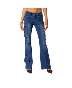 Женские джинсовые расклешенные брюки карго Roslyn Edikted, синий