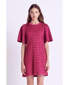 Женское многоярусное мини-платье из джерси с вышивкой English Factory, фиолетовый