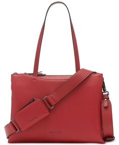 Хромированная сумка-трансформер с застежкой-молнией сверху и сумкой на молнии Calvin Klein, красный