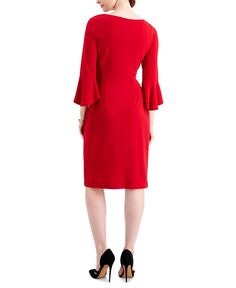 Миниатюрное платье-футляр с хлястиками по бокам Connected, красный