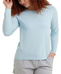 Женская классическая футболка Originals Triblend с длинным рукавом Hanes, цвет Regalia Blue PE Heather