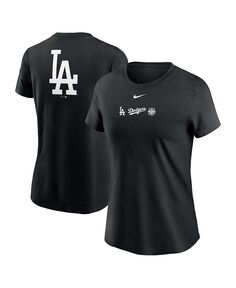 Женская черная футболка через плечо Los Angeles Dodgers Nike, черный