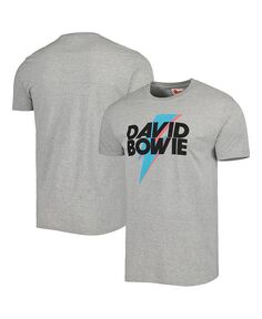 Мужская и женская футболка Heather Grey David Bowie Brass Tacks American Needle, серый