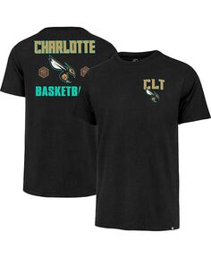 Мужская черная футболка Charlotte Hornets 2022/23 City Edition Backer Franklin &apos;47 Brand, черный