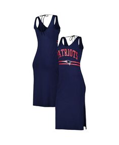 Женское темно-синее тренировочное платье макси с v-образным вырезом New England Patriots G-III 4Her by Carl Banks, синий