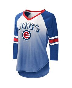 Женская белая футболка Royal Chicago Cubs с v-образным вырезом и рукавами 3/4, реглан G-III 4Her by Carl Banks, белый