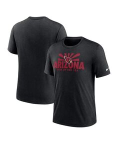 Мужская черная футболка с меланжевым рисунком Arizona Cardinals Local Tri-Blend Nike, черный