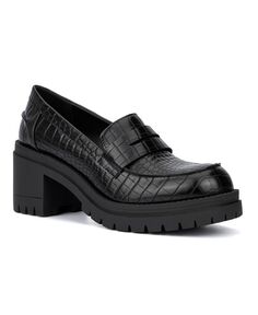 Женские лоферы Penni Lug Sole New York &amp; Company, цвет Black croc