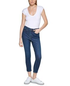Джинсы скинни до щиколотки Petite с высокой посадкой 27 дюймов Calvin Klein Jeans, цвет Pacific