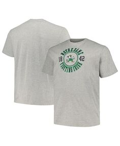 Мужская серая футболка с логотипом Notre Dame Fighting Irish Big and Tall Circle Champion, серый