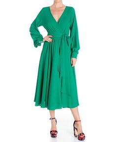 Женское платье миди LilyPad Meghan Los Angeles, зеленый