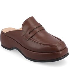 Женские туфли-мюли на платформе Antonina Tru Comfort из пенопласта Journee Collection, коричневый