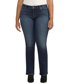Джинсы удобного кроя большого размера Elyse со средней посадкой Bootcut Bootcut Silver Jeans Co., синий