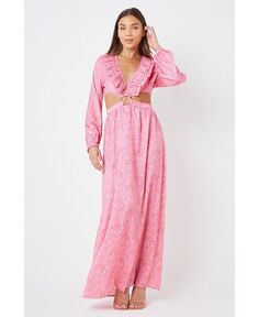 Женское платье макси с глубоким вырезом Creea the Label, розовый