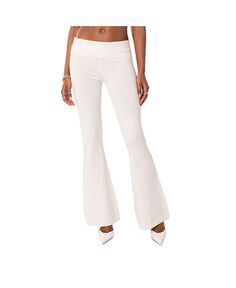 Женские трикотажные брюки со складками Desiree с низкой посадкой Edikted, белый