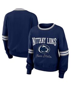 Женский темно-синий рваный пуловер Penn State Nittany Lions в винтажном стиле WEAR by Erin Andrews, синий