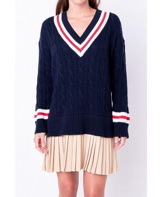 Женское плиссированное платье-свитер вязанной вязки English Factory, мультиколор