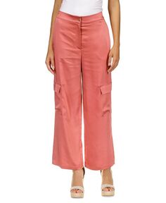 Женские однотонные атласные брюки-карго Michael Kors, розовый