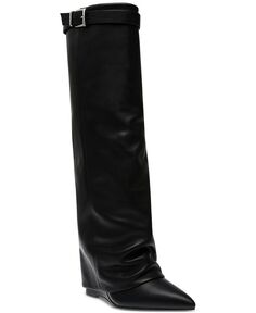 Женские высокие классические ботинки на танкетке Corenne с манжетами Steve Madden, черный