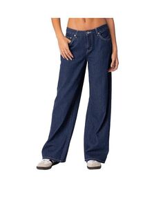Женские джинсы с низкой посадкой в тонкую полоску Edikted, синий