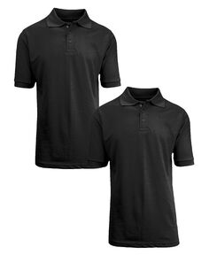 Мужская рубашка-поло из пике с короткими рукавами, упаковка из 2 шт. Galaxy By Harvic, черный