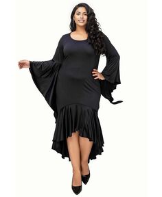 Плюс размер Arielle Струящееся платье с русалкой и подолом L I V D, черный