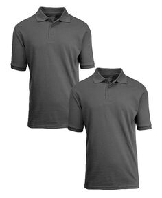 Мужская рубашка-поло из пике с короткими рукавами, упаковка из 2 шт. Galaxy By Harvic, цвет Charcoal