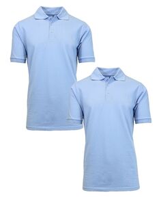 Мужская рубашка-поло из пике с короткими рукавами, упаковка из 2 шт. Galaxy By Harvic, цвет Light Blue