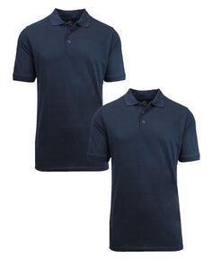 Мужская рубашка-поло из пике с короткими рукавами, упаковка из 2 шт. Galaxy By Harvic, цвет Navy