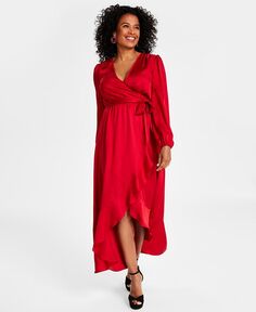 Женское платье макси с искусственным запахом I.N.C. International Concepts, красный