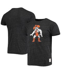 Мужская черная футболка Tri-Blend в винтажном стиле Oklahoma State Cowboys Wrestler Slub Original Retro Brand, черный