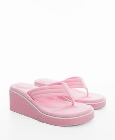 Женские стеганые сандалии на платформе MANGO, розовый