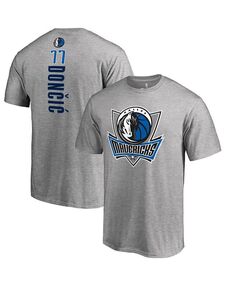 Мужская футболка с логотипом Luka Doncic Heather Grey Dallas Mavericks Backer Fanatics, серый