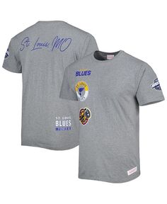 Мужская футболка Heather Grey St. Louis Blues City Collection Mitchell &amp; Ness, серый
