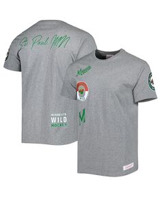 Мужская футболка Heather Grey Minnesota Wild City Collection Mitchell &amp; Ness, серый
