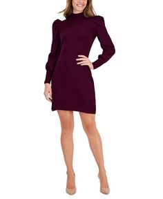 Женское мини-платье-свитер с пышными рукавами Taylor, фиолетовый