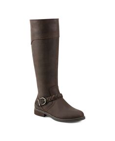 Женские повседневные ботинки до голени с круглым носком и высоким голенищем Mira, стандартные размеры Earth, цвет Dark Brown Leather