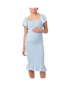 Платье с присборкой для кормящих мам Selma Ripe Maternity, синий