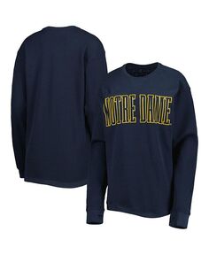 Женская темно-синяя футболка Notre Dame Fighting Irish Surf размера плюс Southlawn вафельной вязки термостойкая футболка с длинными рукавами и длинными рукавами Pressbox, синий